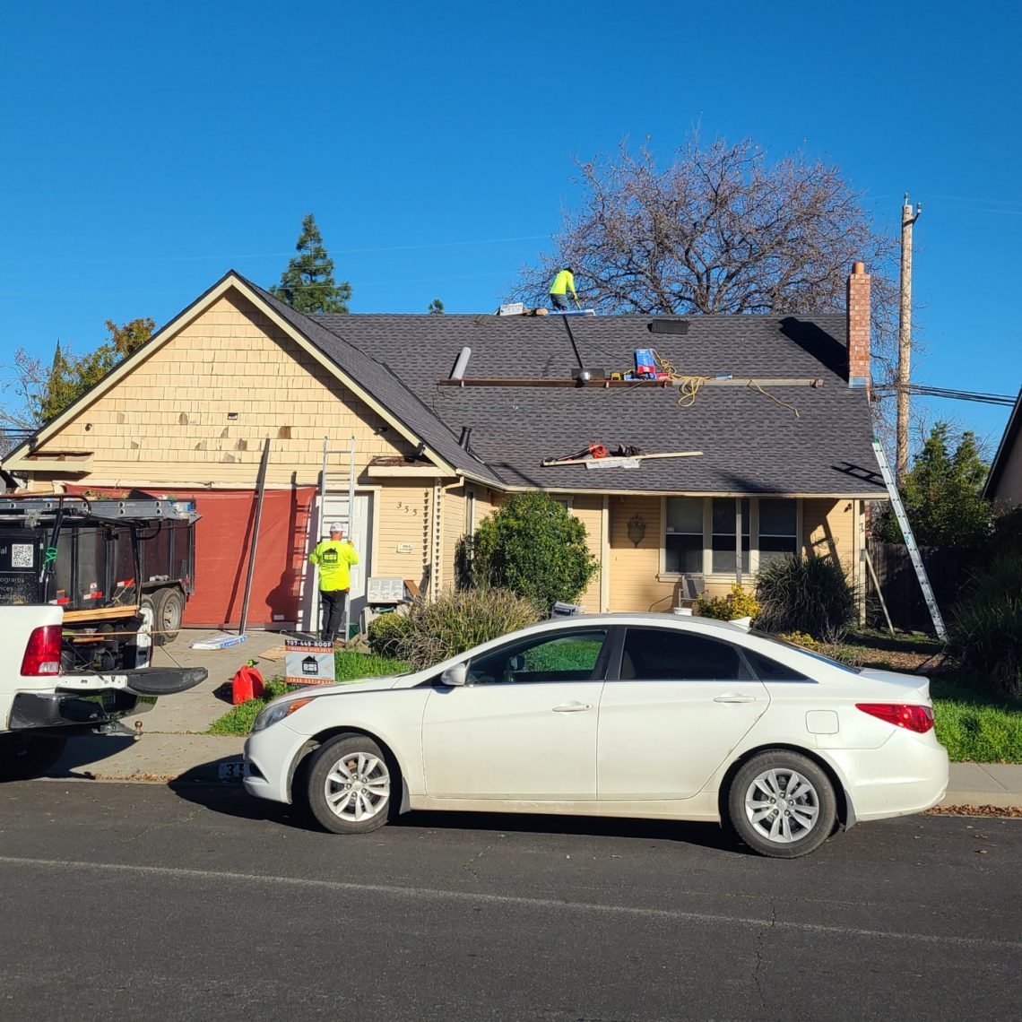 Composition asphalt shingle re-roof roof replacement Vacaville